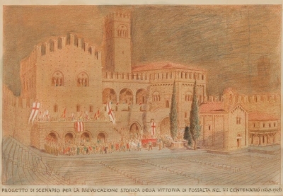 La collezione di dipinti e sculture del Comitato pe Bologna Storica e Artistica Giuseppe Rivani, Progetto per la rievocazione storica della battaglia di Fossalta nel VII centenario