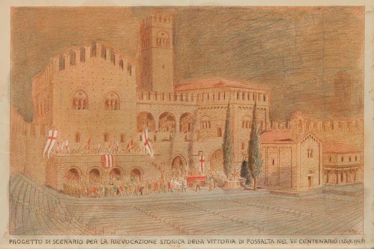 La collezione di dipinti e sculture del Comitato pe Bologna Storica e Artistica Giuseppe Rivani, Progetto per la rievocazione storica della battaglia di Fossalta nel VII centenario
